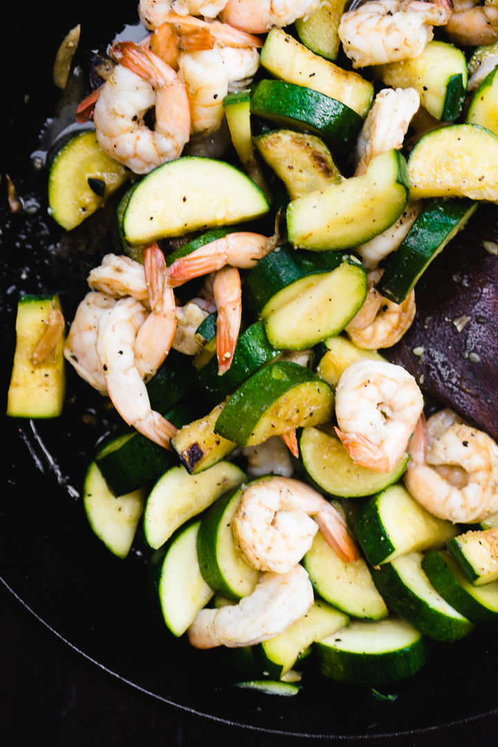 Low Carb Vietnamese Shrimp And Zucchini - Keto dinner recipe with 2.6g net carbs. Low carb ketogenic dinner meal.