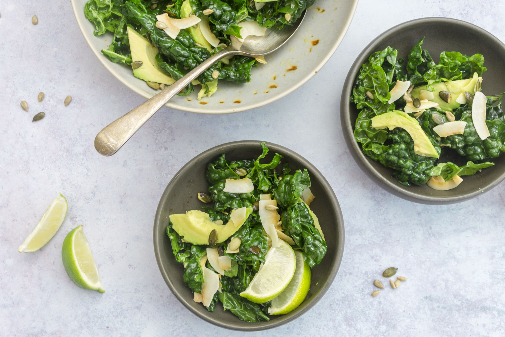 Keto Kale Coconut Salad | Vegan Side Dish | 2.7g Carbs - Keto dinner recipe with 2.7g net carbs. Low carb ketogenic dinner meal.