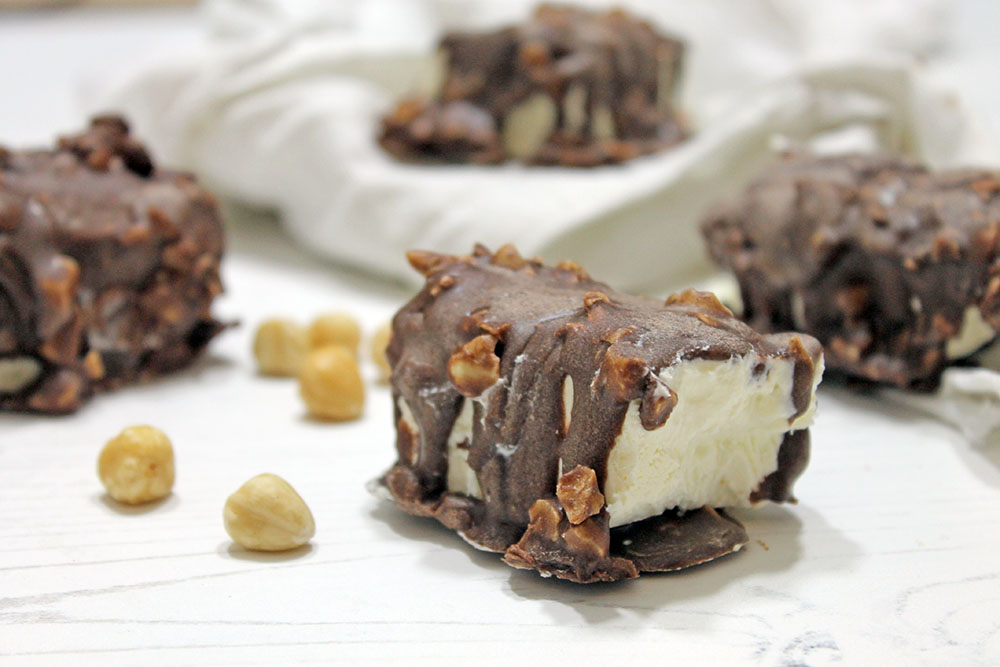 Keto Chocolate Crunch Ice Cream Bars - Keto snacks recipe with 2.4g net carbs. Low carb ketogenic snacks meal.